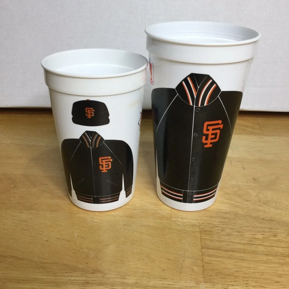 Vintage Lot of 2 MLB San Francisco Giants ICEE Souvenir‎ Cup Cups Old Retro Logo